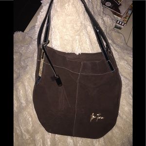 V.Fabbiano Brown Suede Hand Bag